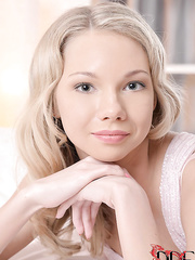 Blameless barely legal blond honey toying and masturbating smooth love tunnel