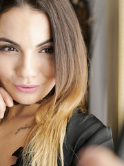 Beautiful whore Vanessa Decker takes hard jock doggy position & acquires cum on bumpers