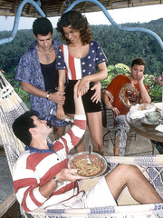Patriotic April Summer receives team-fucked in outdoor fuckfest in vintage fourth celebration