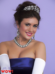 Prom queen Kelly Hall disrobes to her vintage undies after accepting crown