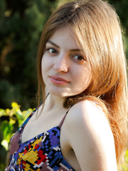 Enjoyable youthful Klarissa sheds her sun suit to widen exposed showing bushy cookie