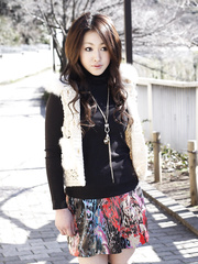 Priceless Japanese college playgirl Yu Yamashita wears short petticoat and darksome boots