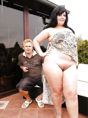 Meaty outdoor fuck experience with a darksome stud for fatty Carmen Carlos