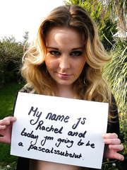 Obedient non-professional female Rachel O'Brien is naked in nature's garb and used