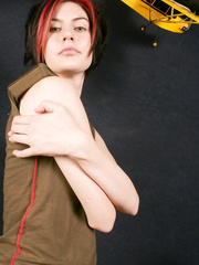 1St timer lights a smoke prior to stripping off all her clothing