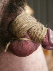 Mistresse Cherokee ties up her bondman's chunky ramrod & makes him engulf her 