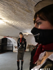 Breasty slaves subjected to intensive foot torments & nipp tugging in fetish sex