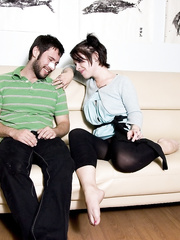 Legal Age Teenager punk sweetheart with laughable tattoos Nico sucked well and fucked right into an asshole