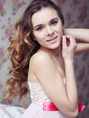 Pleasant legal age teenager Katie A with naked feet widening wide open to stripped hairless twat