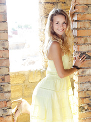 Mini costume clad Toxic A models her sexy feet and hawt angel bits outdoors