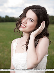 Dark Brown playgirl Serena Wood exposing miniature legal age teenager milk sacks for outdoor glam fotos