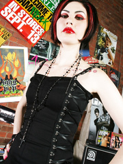 Fair skinned cutie with a back tattoo bows over and widens her wazoo cheeks