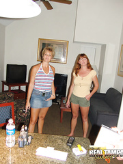 USA swinger Tracy Take Up With The Tongue and her gf arrange an evening of gulp and sex