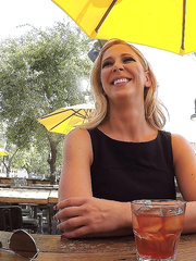 Older golden-haired woman alternates beteeen tossing the salad and cum swallowing