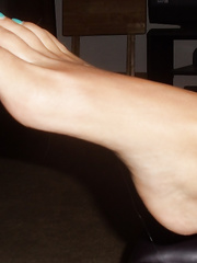 Wife's feet look at her painted toenails do you enjoy foot fetish
