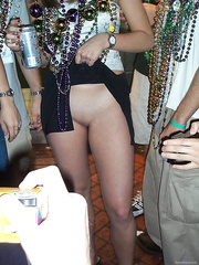 Mardi Gras lovelies baring all exposed boobs aplenty at public event