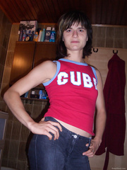 Cute girlfriend flashing her privates in public and receiving facial