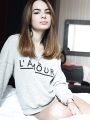 Sexy legal age teenager Debora A acquires in nature's garb to caress her priceless whoppers and finger her shaved bawdy cleft