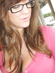 Sexy Holly Michaels wears glasses to engulf penis & acquires 'em overspread in fun juice
