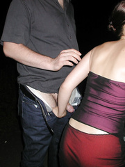 Ex girlfriend with miniature love bubbles receives team-fucked at night over a car hood after party