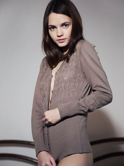 Slim Euro playgirl Lilit A revealing diminutive legal age teenager bra buddies for glamour images