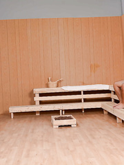 Tremendous playgirl Bianca Breeze is doing a 1st class oral in sauna
