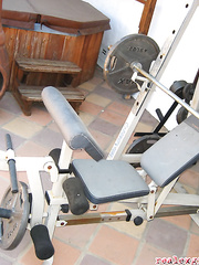 Non-Professional Latin girlfriend Alexis Love stripping after the gym