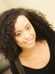 Slim ebon gal Mia Austin receives a facial after a 1 on 1 at a gloryhole