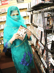 Dressed Indian Nadia Ali acquires nude after finding a BBC pushing thru gloryhole