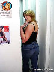 Large titted white woman Lisa sucks off a dark weenie via a aperture in wall