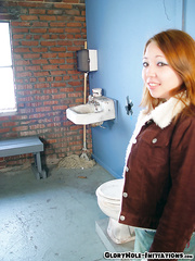 Bulky Lalin Girl legal age teenager Lacy Cruz does a striptease prior to engulfing gloryhole penis