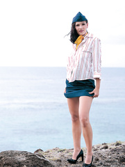 Hawt stewardesses Donna Marie & Alena receive invited aboard yacht for a three-some