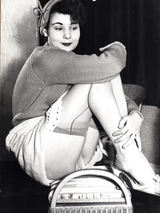 Aged ladies from some other pose semi-undressed in retro pantyhose and garters