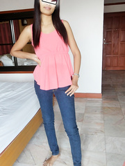 Diminutive Thai angel receives drilled by a visiting sex tourist back at his villa