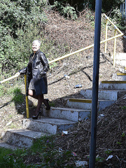 Brazen hawt aged granny Savana positions outdoors in her hot underware