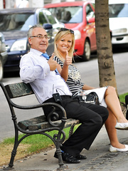 Agreeable blond legal age teenager doffs her uniform previous to sex with an old stud