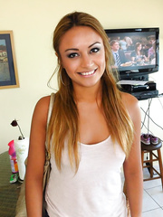 Latin Chick sweetheart Natalia Robles grabs hold of her gamer guy's big rod