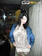 Brunette Hair non-professional exposes her moist cunt after drinking wine from coffee cups