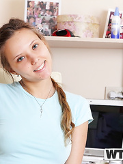 Non-Professional model Katya shows off her damp love tunnel during close up act