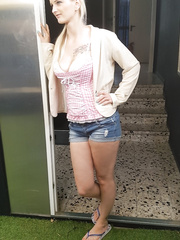 Legal Age Teenager golden-haired with natural mounds cheats on boyfriend with much aged 