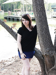 Nasty dark brown non-professional receives rid of her raiment for home clip outdoor