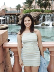 Canadian female Sunny Leone lets her short suit ride up her booty in public