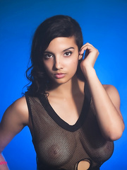 Indian female models non naked in a watch thru top and shorts