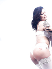  wearing lesbos Danica Dillon & Karmen Karma do it in white nylons