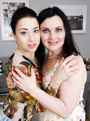 Chick in jean shorts in exotic lesbo scene with a concupiscent aged housewife