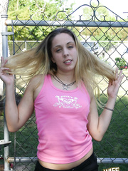 Whit trash disrobes stripped previous to giving her muff away to a dark stud