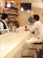 Ravishing Japanese redhead Shiori Amano bows over and blows a precious 10-Pounder