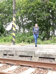 Wicked playgirl Teresa Outlandish pulls down her jeans and squats for a pee on curb