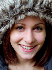 Bright eyes non-professional Alyssa doffs her jeans to model her hawt butt in a belt