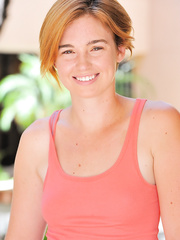 Hawt redhead in jeans flashing hawt wazoo & miniature love muffins outside & toys with sextoy